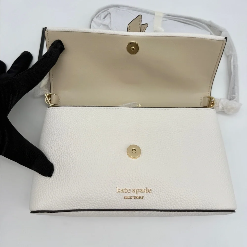 Kate Spade Knott Colorblocked Flap Chain Crossbody Light Cream Multi